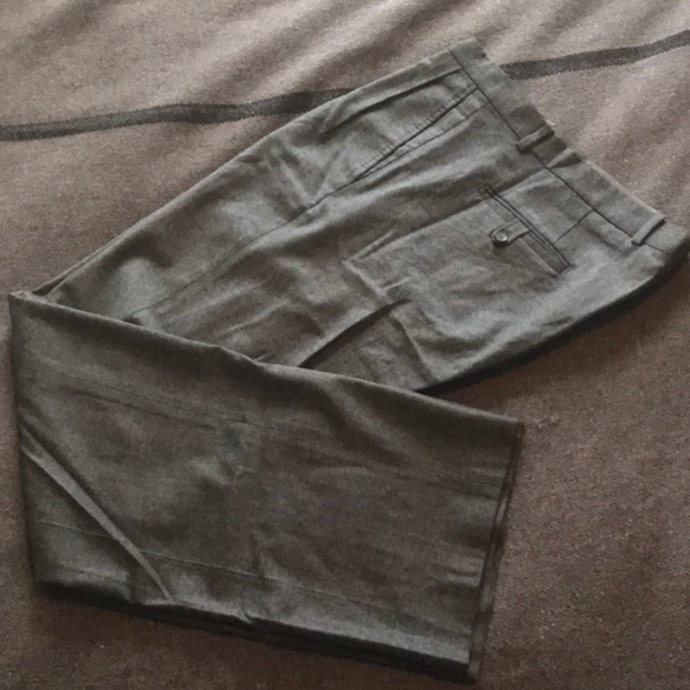 Jil Sander wide leg pleated grey wool pant size 50